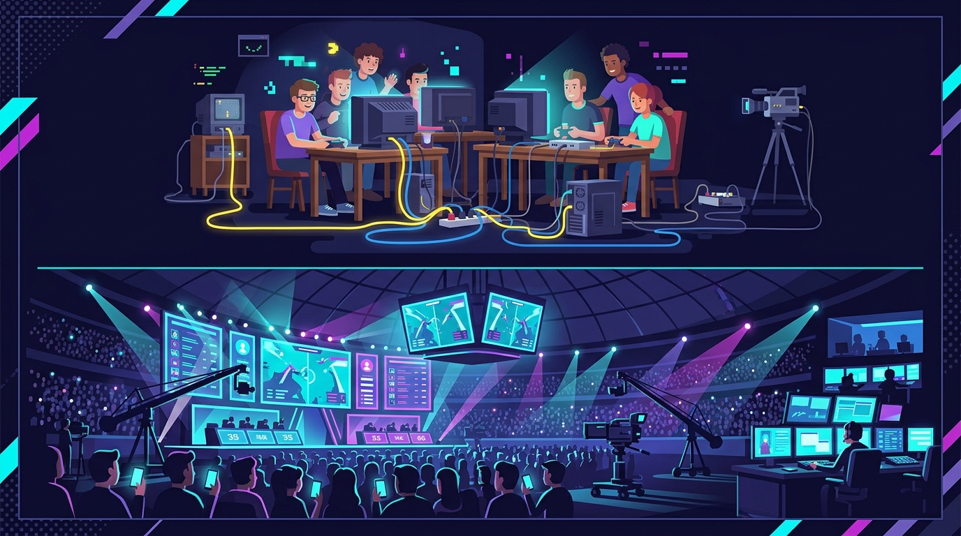 Evolucija e-sports prenosa: Od malih lokalnih mreža do popunjenih stadiona
